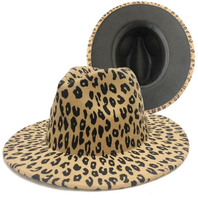 Four Seasons Unisex Inner Leopard Fedoras