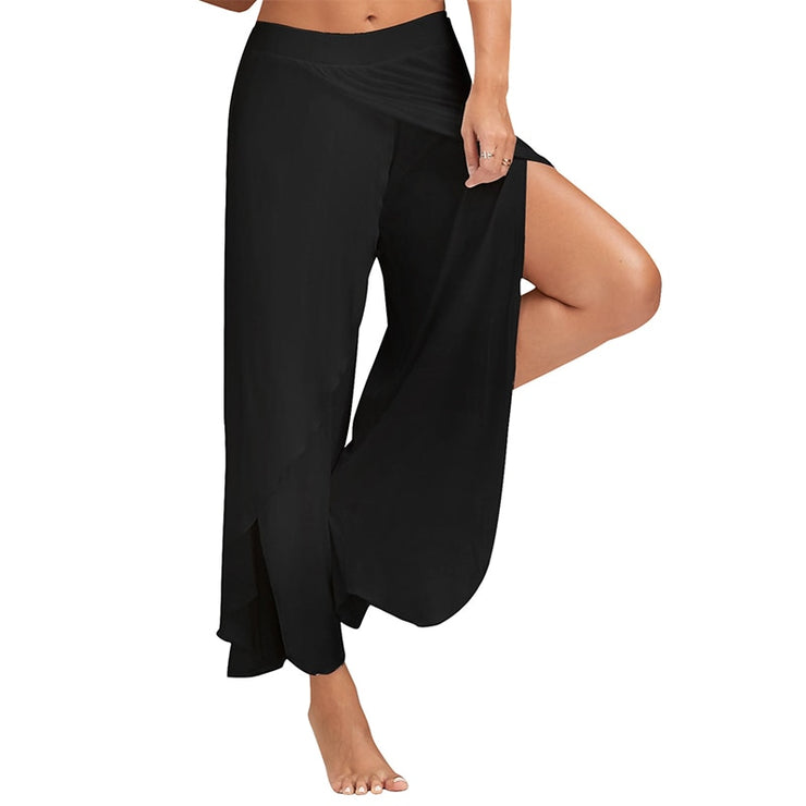 Wide Leg Yoga Split Workout Pants