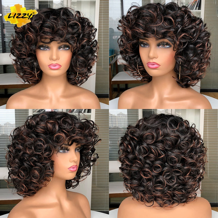 Short Synthetic Fluffy Shoulder Length Wigs