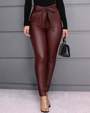 Leather Skinny Office Lady Pants