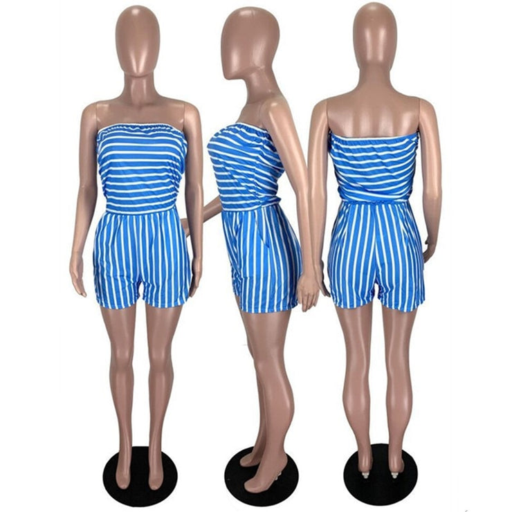 Off Shoulder Striped Bodysuits