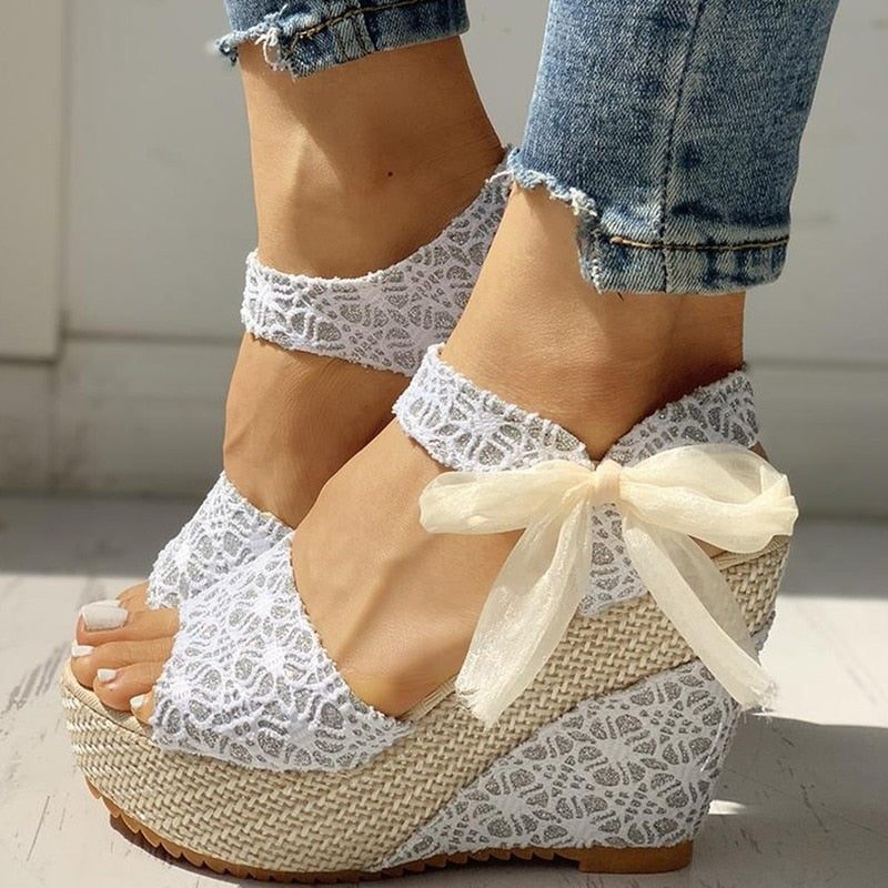 Wedge heel Lace-Up Sandals