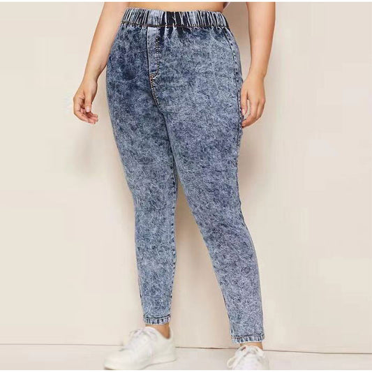 Denim Wash Pencil Pants