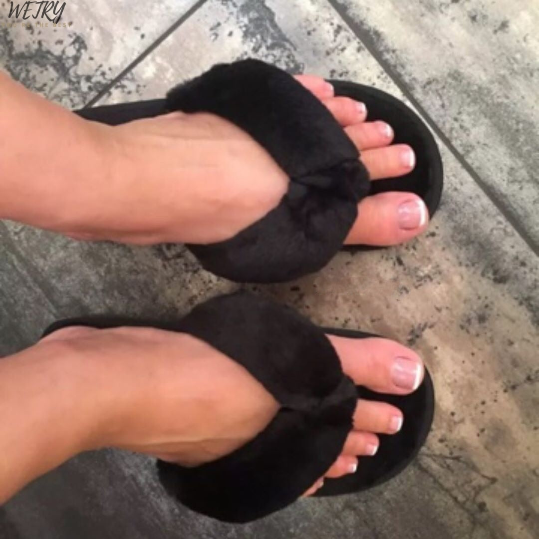 Faux Fur Flip Flops