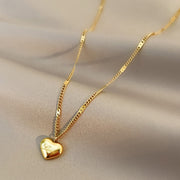 14K Heart Shaped Opal Chain Pendant Necklace