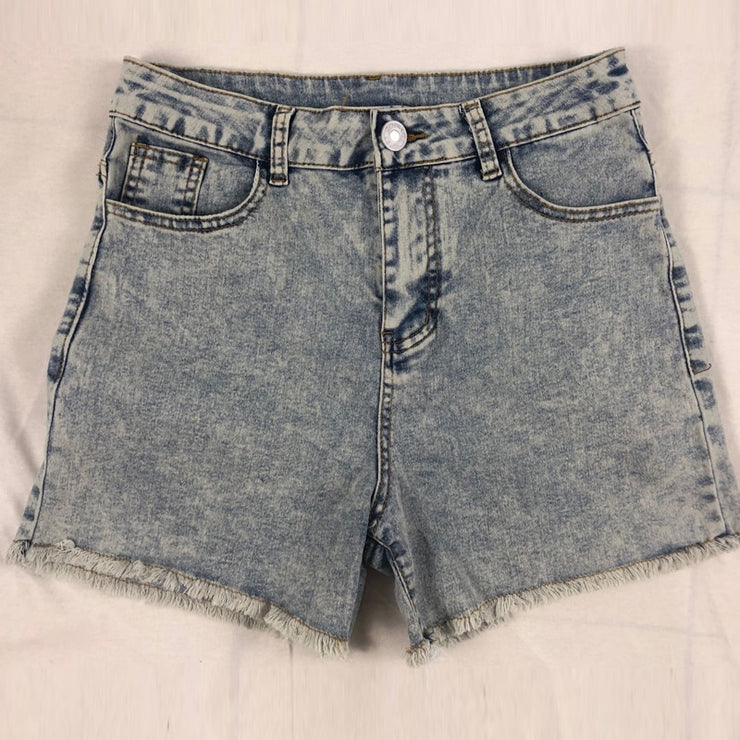 High Waist Ripped Denim Shorts