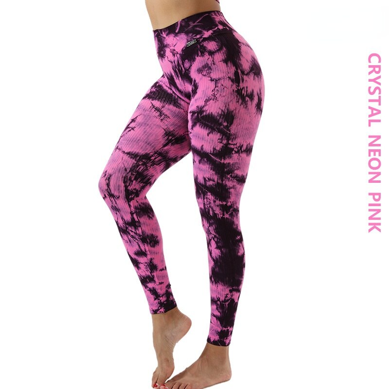 2pc Seamless Tie-dye Yoga Suit Sets