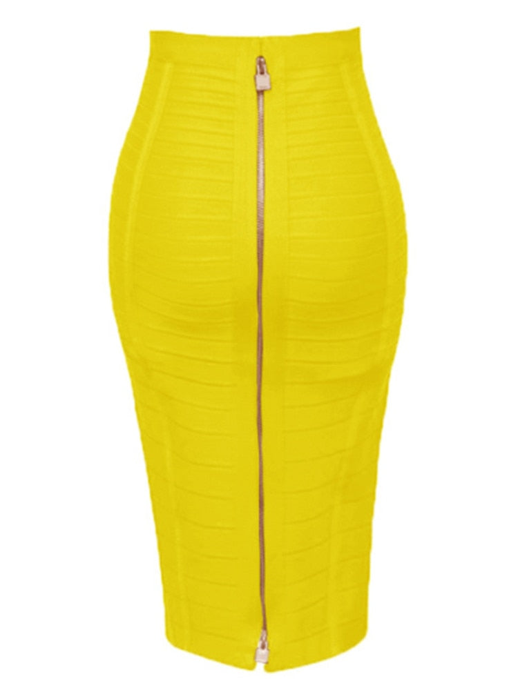 Bodycon Zip Up Bandage Skirt