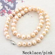 White Pearl Necklace Earring Bracelet Sets