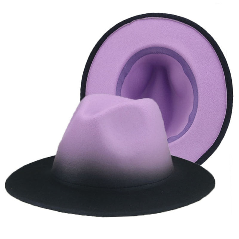 Men Gradient Color Luxury Fedoras