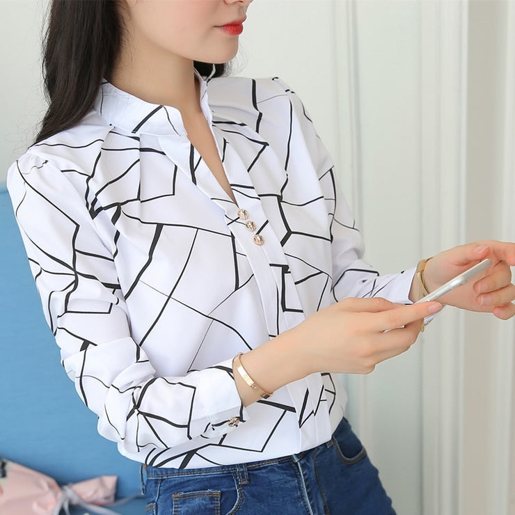 Long Sleeve Slim Fit Office Lady Blouses