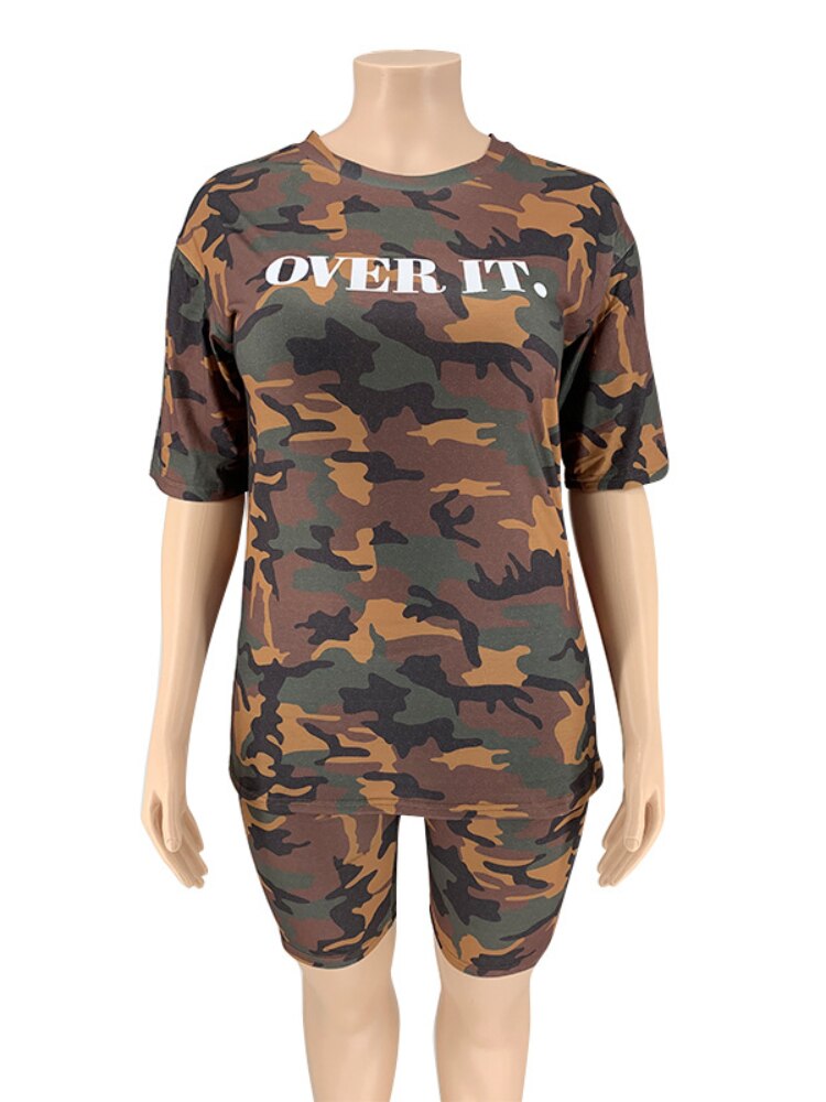 Two Piece Camouflage Short Sets