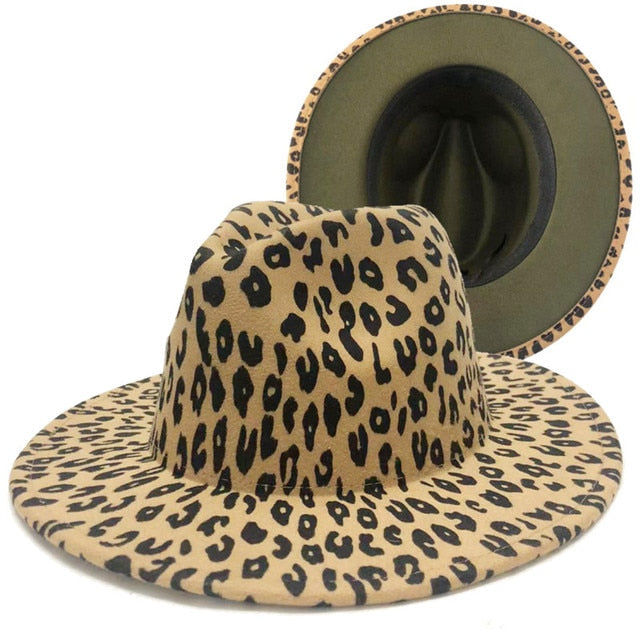 Four Seasons Unisex Inner Leopard Fedoras