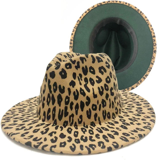 Four Seasons Unisex Inner Leopard Fedoras