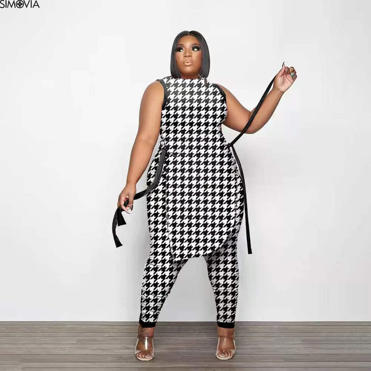 2 Piece Sleeveless Pants Suit