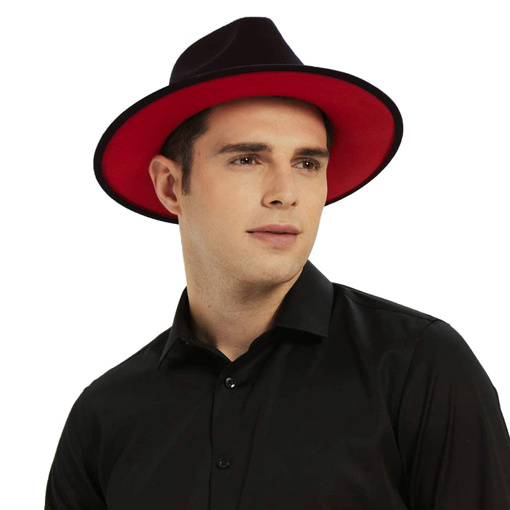 Vintage Unisex Wide Brim Wool Felt Fedora