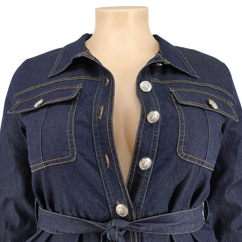 One Piece Denim Pants Suit