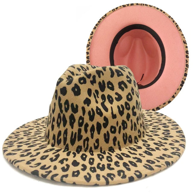 Four Seasons Unisex Inner Leopard Fedoras