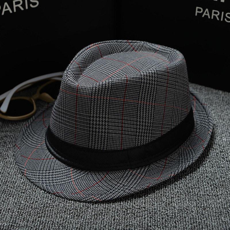 Unisex Plaid Fedoras Hats