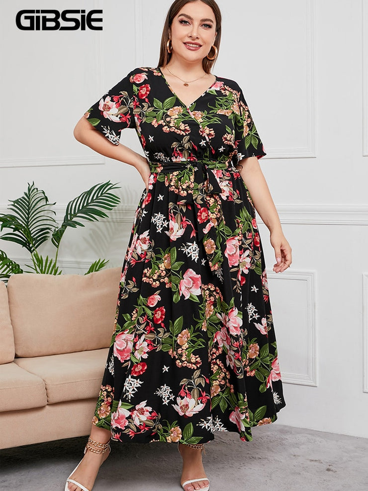 GIBSIE Floral Print  Maxi Dresses