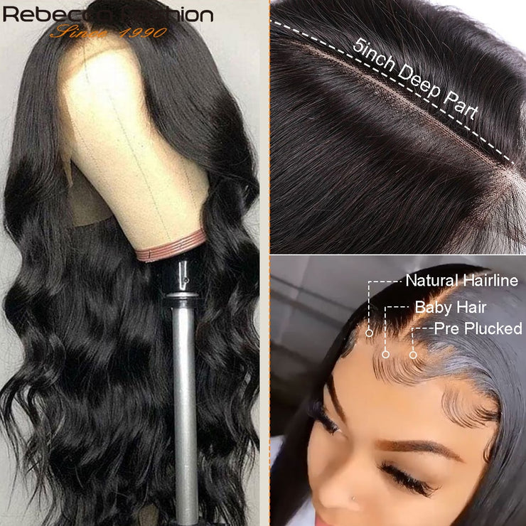 Body Wave Transparent Lace Frontal Human Hair Wigs