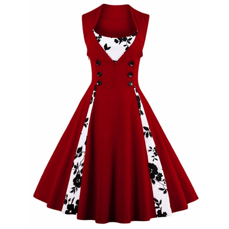 Rockabilly Swing Sleeveless Pin Up Dresses