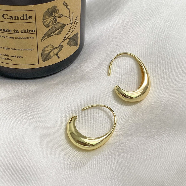 Twist Metal Circle Geometric Earrings