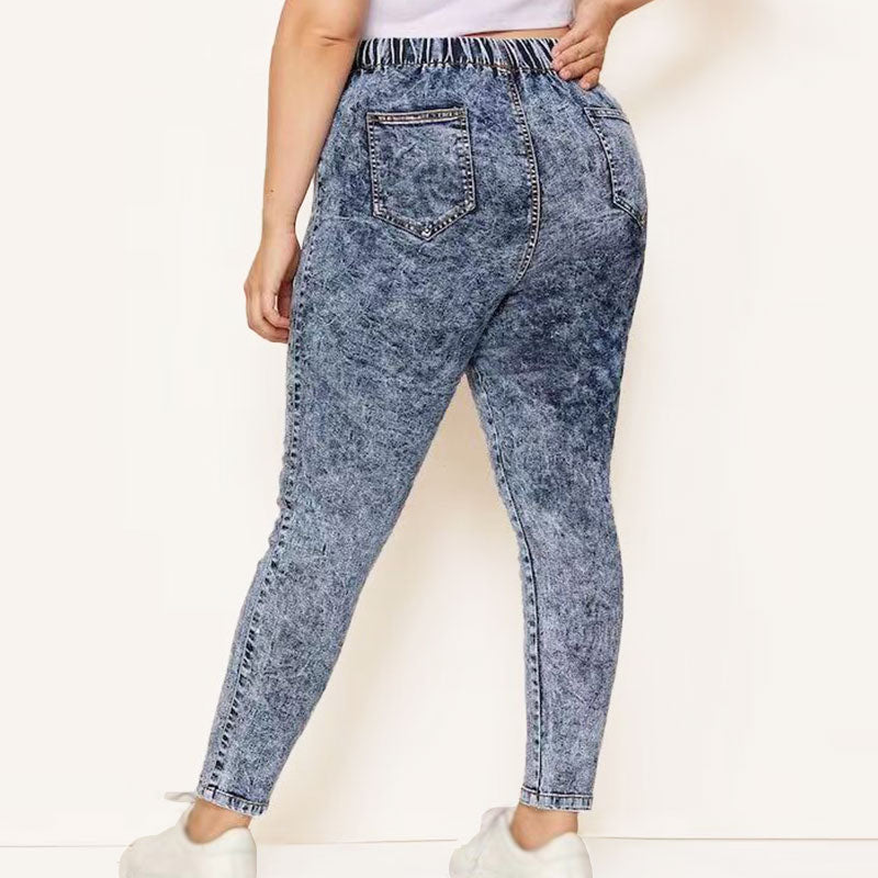 Denim Wash Pencil Pants