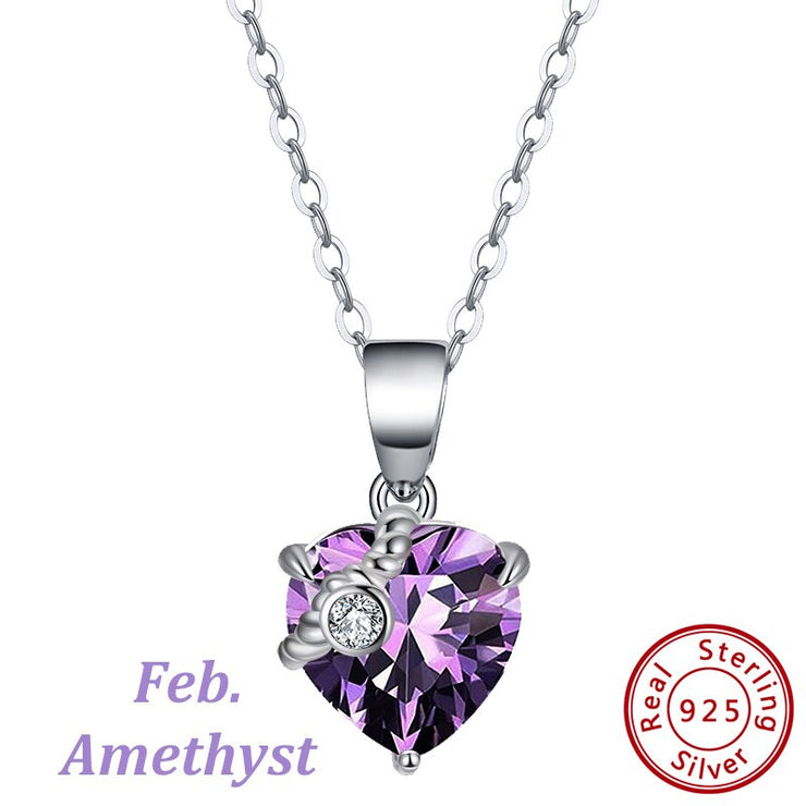 Effie Queen 100% Sterling Silver Birthstone Necklaces