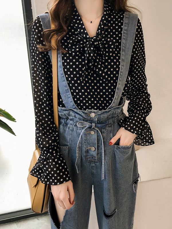 Vintage Polka Dot Blouses