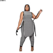 2 Piece Sleeveless Pants Suit