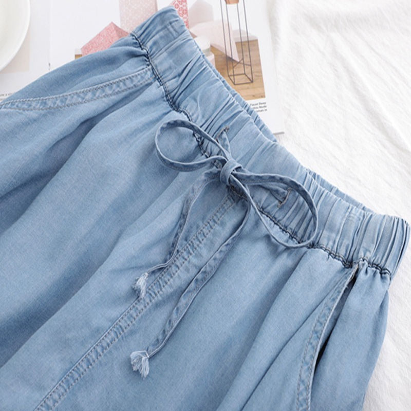 High Waist Drawstring Soft Chic Denim Shorts