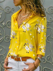 Turn-down Collar Long Sleeve Blouses