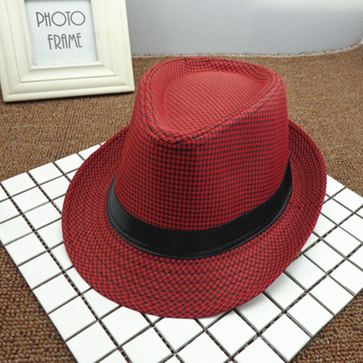 Unisex Plaid Fedoras Hats