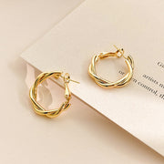 Twist Metal Circle Geometric Earrings