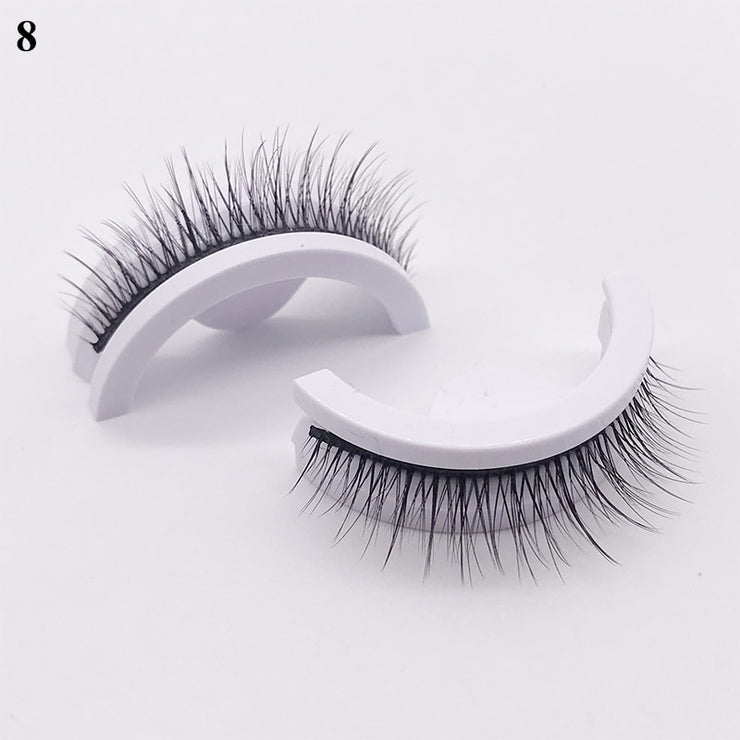 1pair Self-adhesive False Eyelashes Glue Free 3d Strip