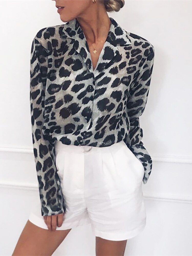 Vintage Leopard Print Blouse