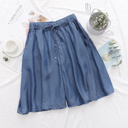 High Waist Drawstring Soft Chic Denim Shorts