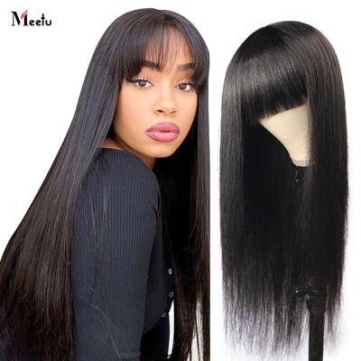 Straight Human Hair Wigs Glue less Brazilian