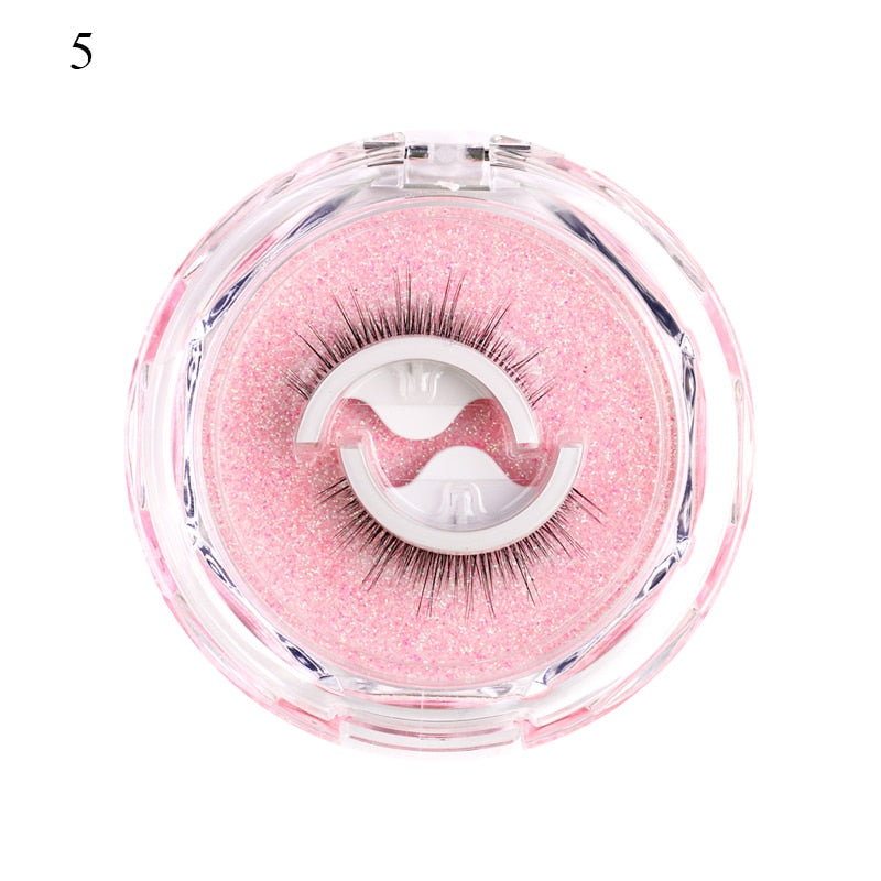 1pair Self-adhesive False Eyelashes Glue Free 3d Strip