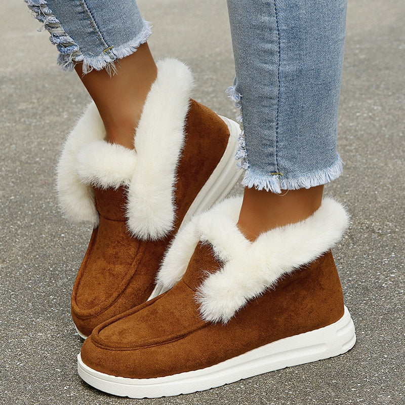 Velvet Short Snow Boots