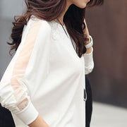 White Loose Long Sleeve Tops