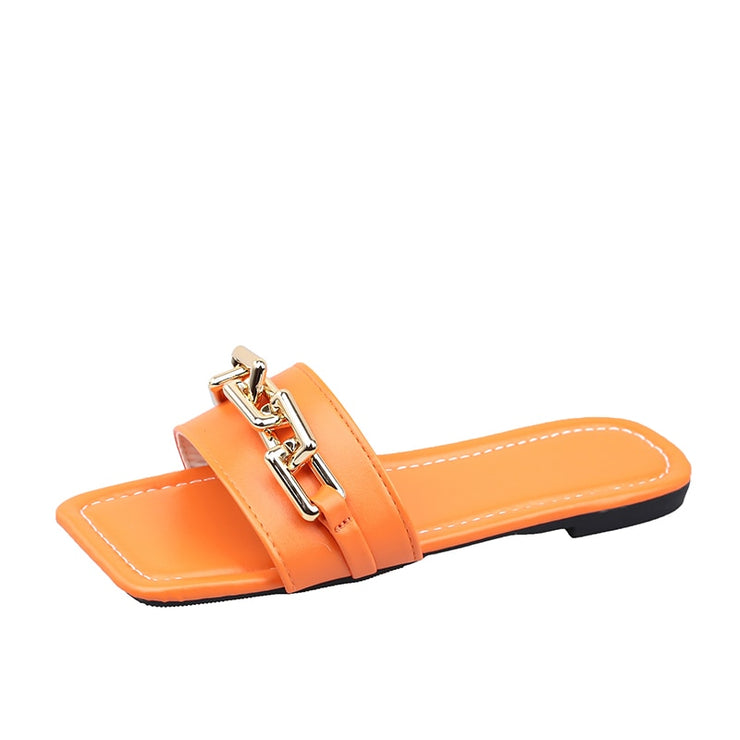 Square Chain Head Flip Flops