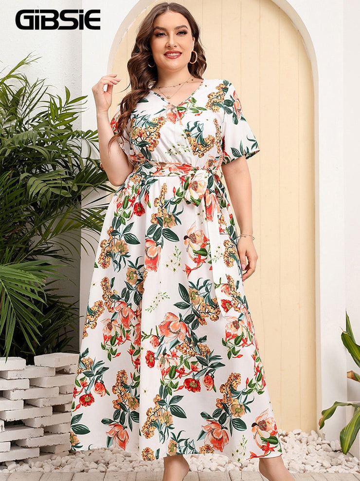 GIBSIE Floral Print  Maxi Dresses