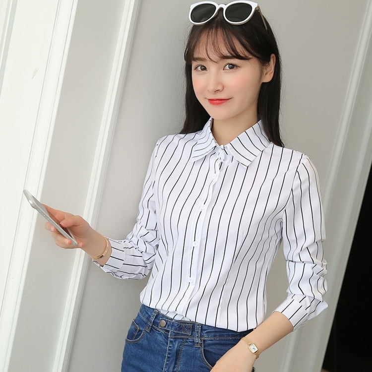 Long Sleeve Slim Fit Office Lady Blouses