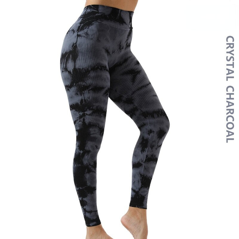 2pc Seamless Tie-dye Yoga Suit Sets