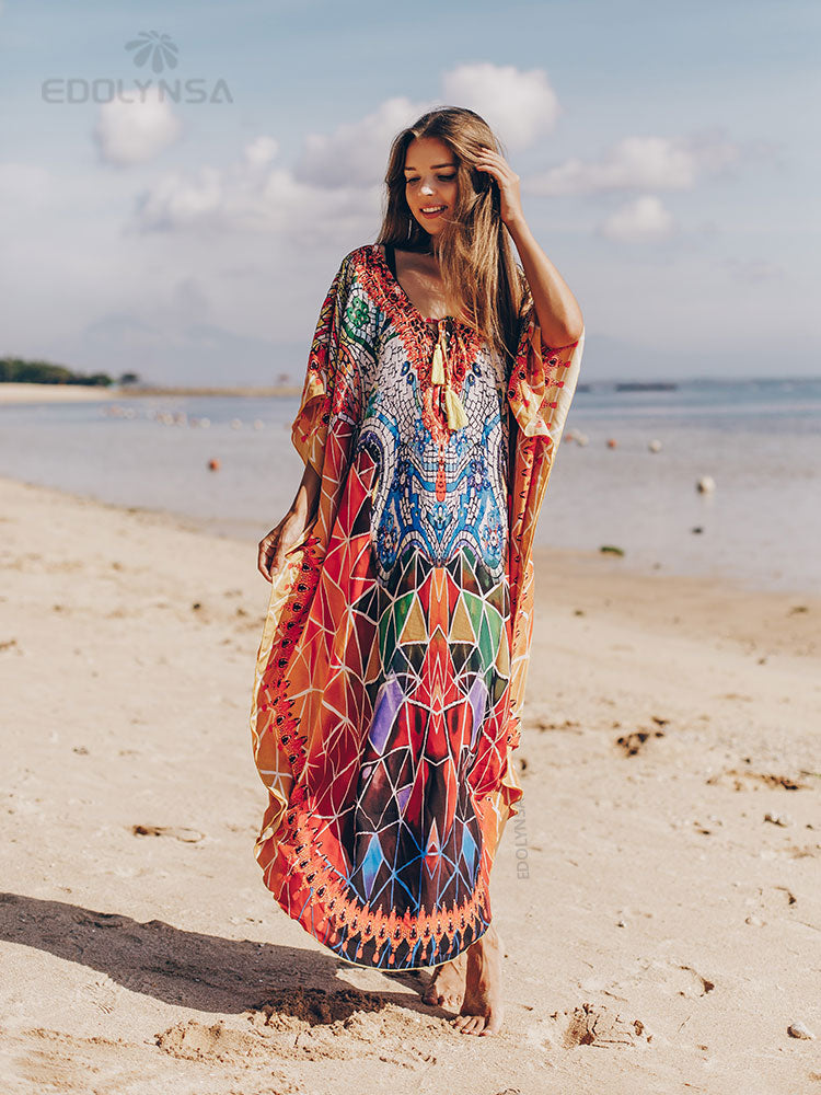 Bats Sleeve Loose Beach Dress