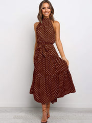 Strapless Long Polka Dot Sundress Dresses