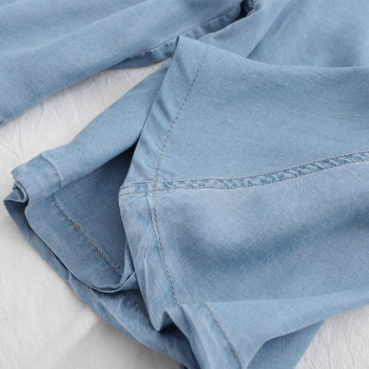 High Waist Drawstring Soft Chic Denim Shorts