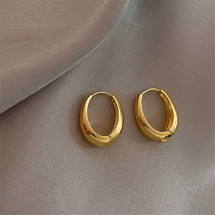 Twist Metal Circle Geometric Earrings